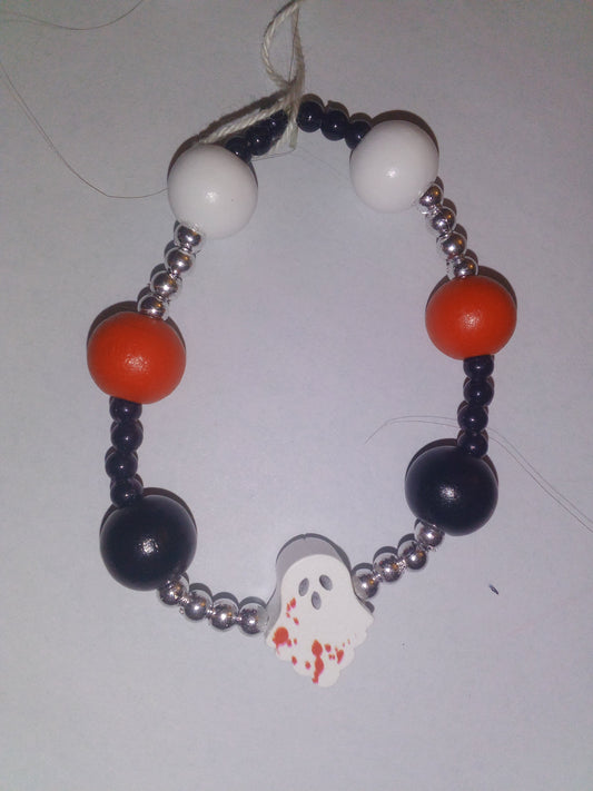 Red/white/black wood beads
