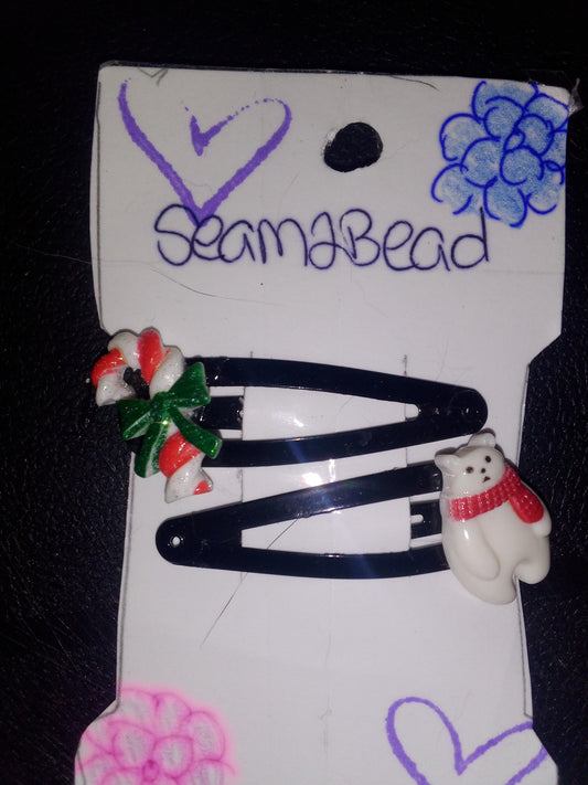red/white candy cane with white teddy bear