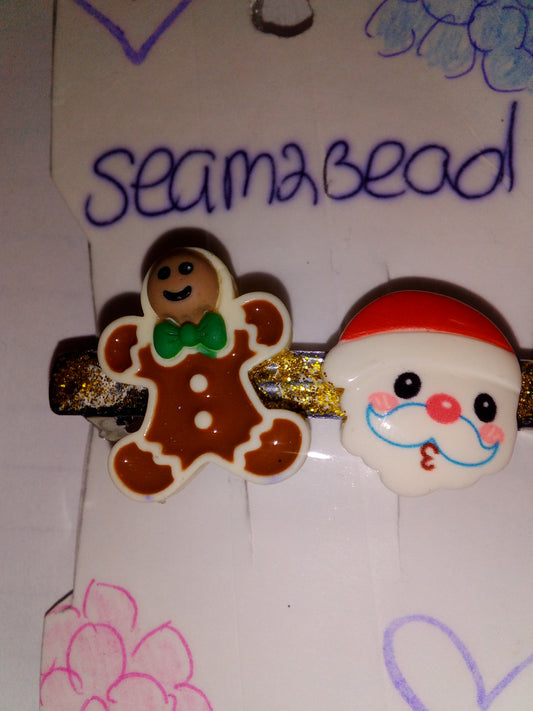 (big) ginger bread with (big) Santa with yellow glitter