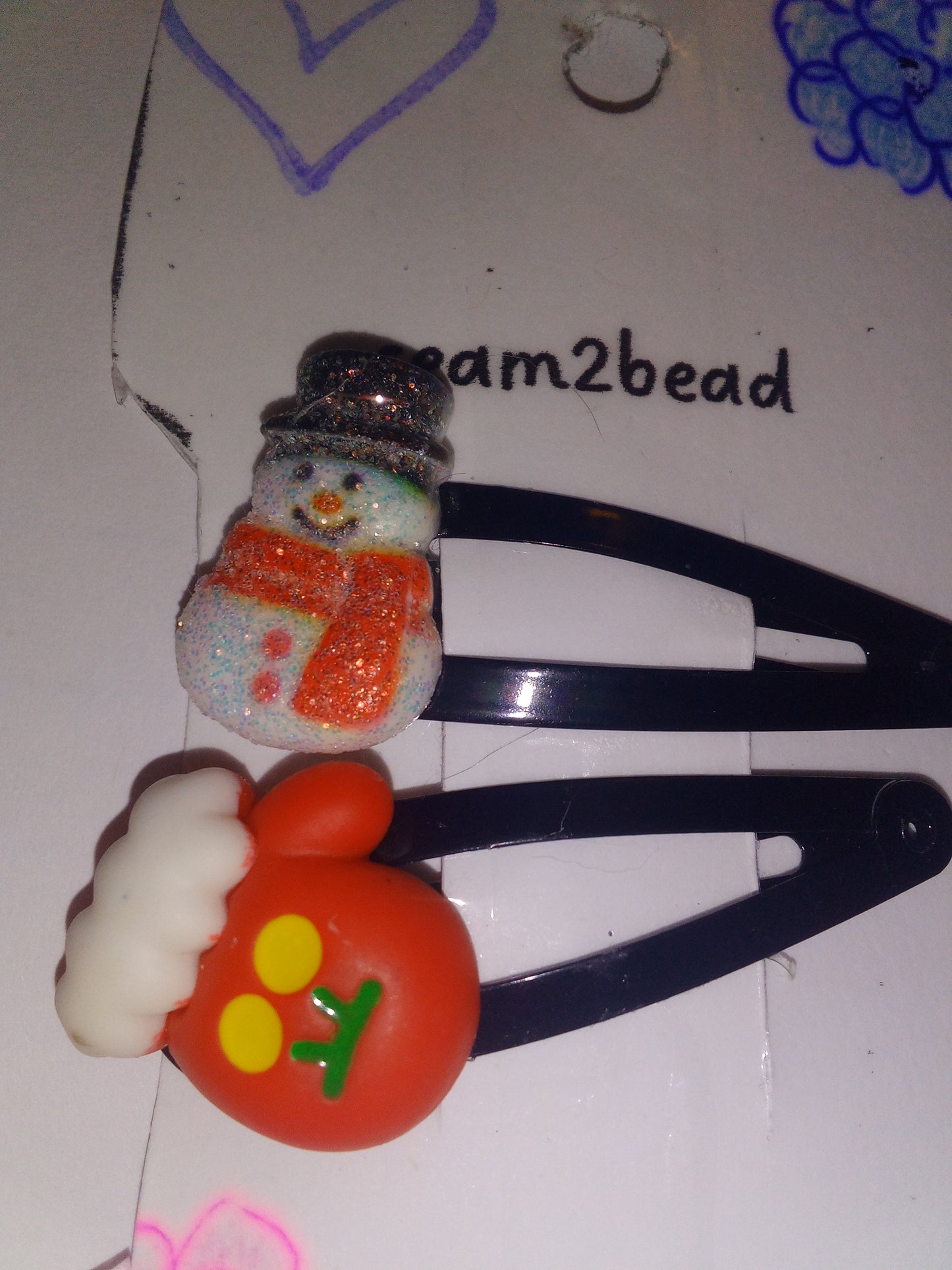 (big) mitten with glitter santa