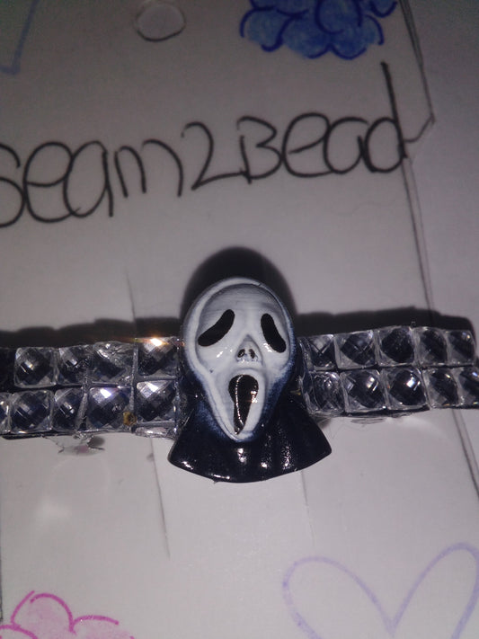 Black ghost with a white face /sliver gems
